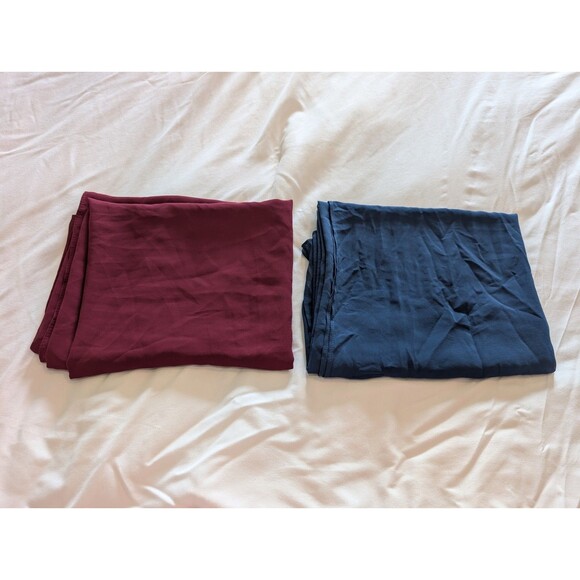 Modish By NM 70" x 27" Set Of Two Red Blue Chiffon Hijabs Head Wraps Scarves - Picture 1 of 5